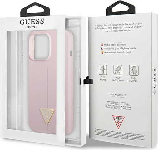 Guess GUHCP13XSLTGU Apple iPhone 13 Pro Max purple hardcase Silicone Triangle