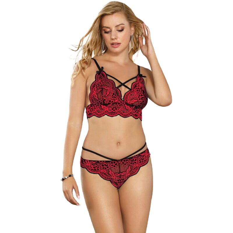 SUBBLIME SET - TWO PIECES SET LACE TOP AND PANTIES L/XL
