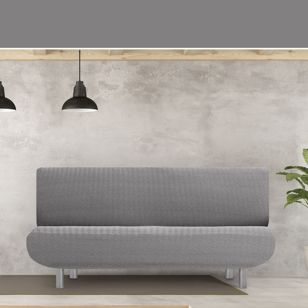 Sofa Cover Eysa Jaz Clic-clac Grey 160 x 100 x 230 cm