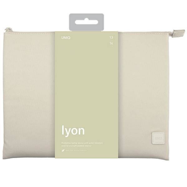 UNIQ Lyon laptop Sleeve 14 inch Waterproof RPET seasalt light beige