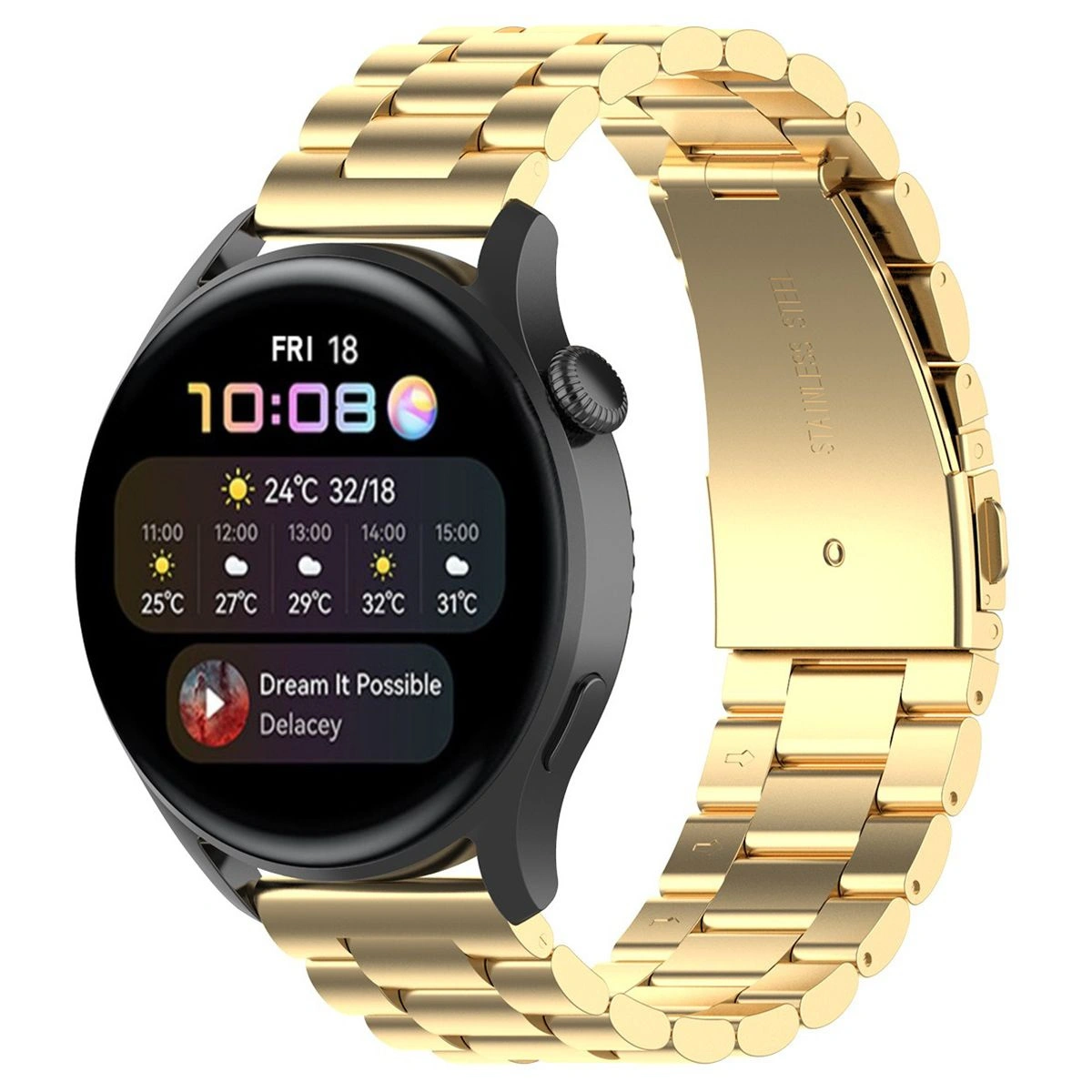 Bizon Strap Watch Aura Smartwatch 18 mm gold