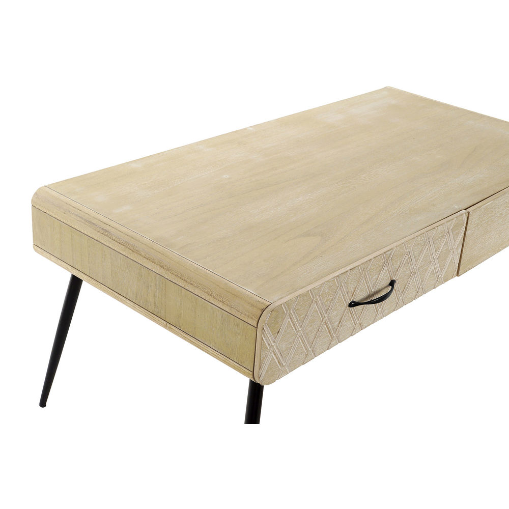 Side table DKD Home Decor Black Copper Natural Metal MDF Wood 100 x 52 x 42,5 cm