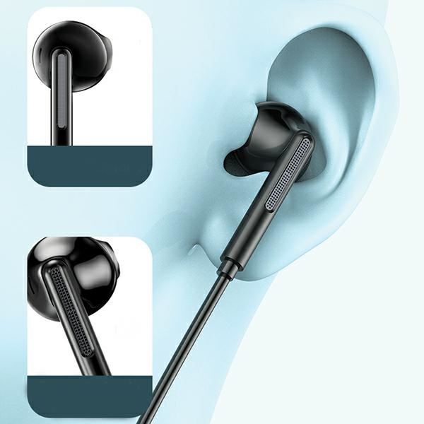 AWEI PC-7T USB-C 1.2m wired in-ear headphones black