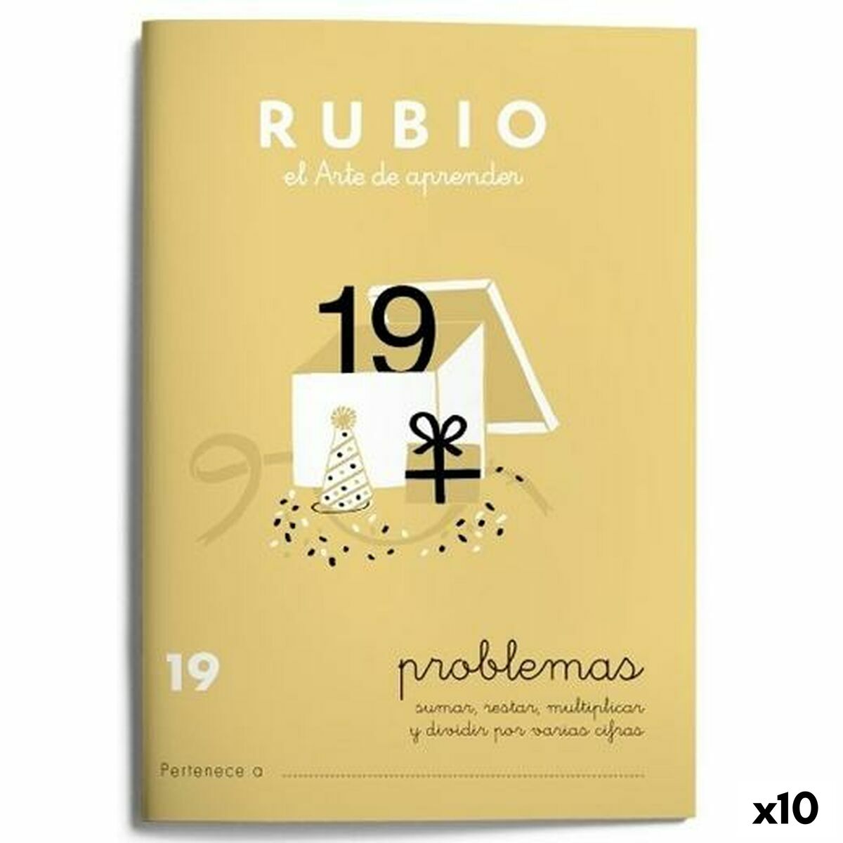 Maths exercise book Rubio Nº19 A5 Spanish 20 Sheets (10Units)