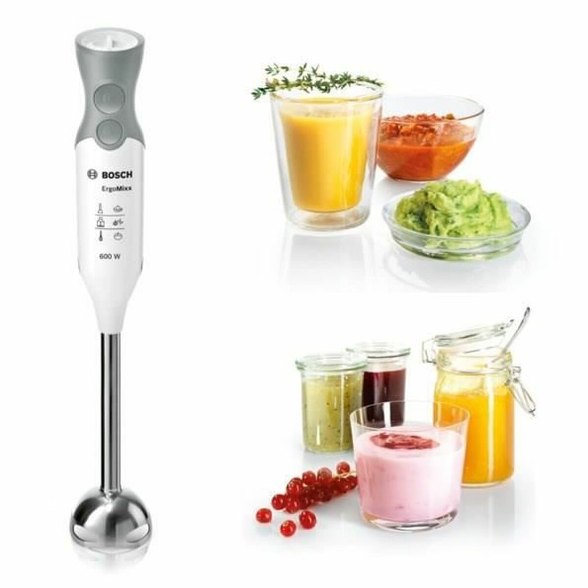 Hand-held Blender BOSCH MSM66150 White Grey Silver 600 W Hand-held Blender BOSCH MSM66150 White Grey Silver 600 W