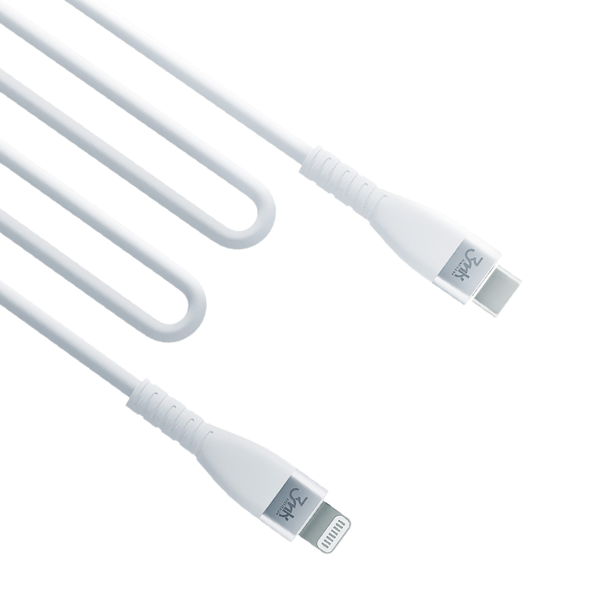 3MK HyperSilicone USB-C - Lightning MFI Cable 20W 3A 1m white