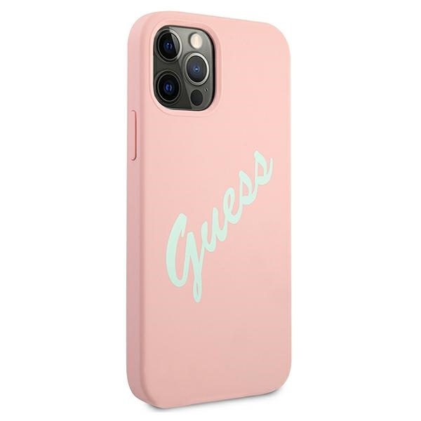 Guess GUHCP12MLSVSPG Apple iPhone 12/12 Pro green pink hardcase Silicone Vintage