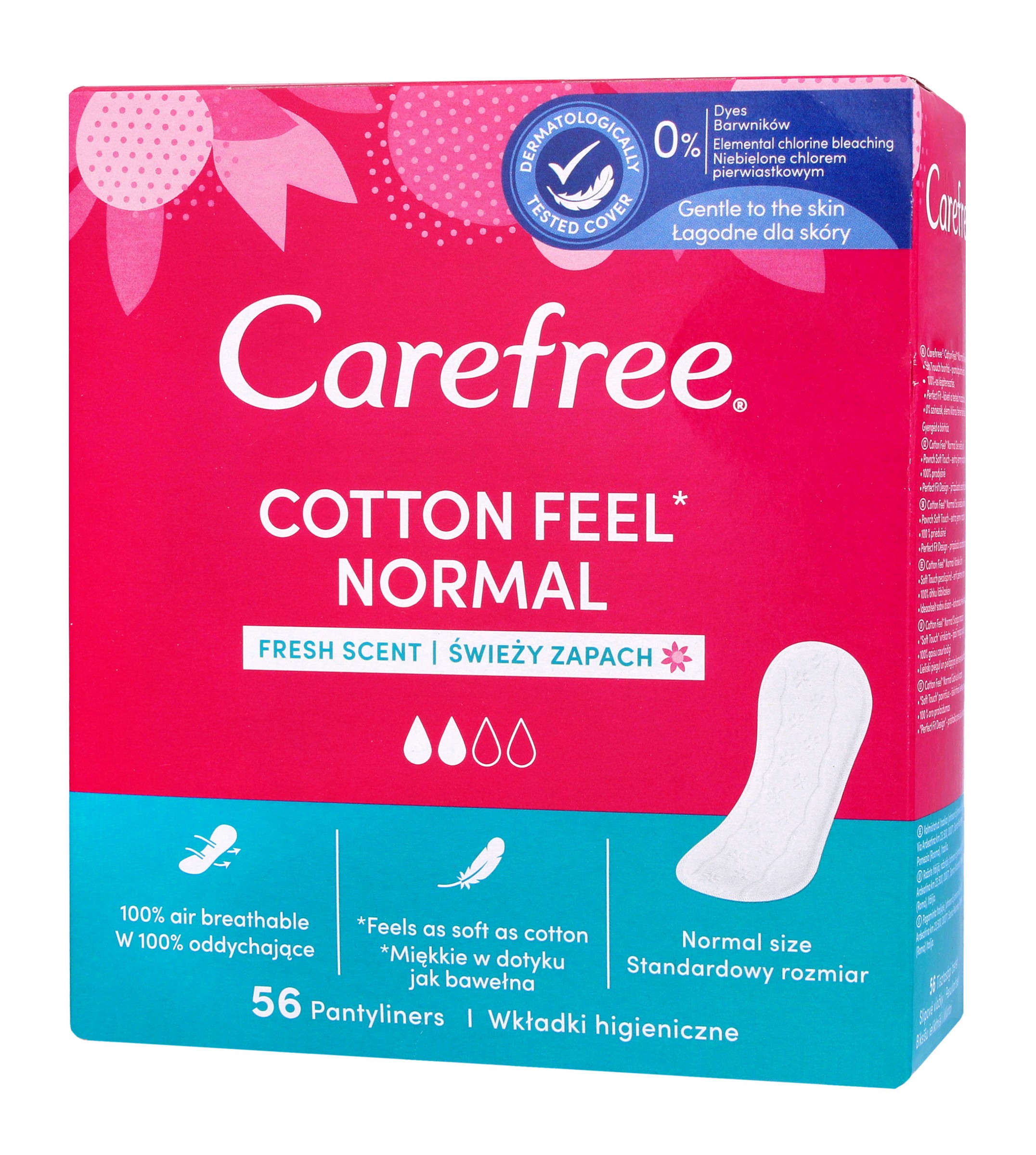 Carefree Cotton Wkładki higieniczne Fresh Scent - świeży zapach 1op.-56szt