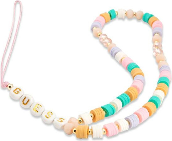 Guess GUSTFLWP Phone Strap pink Heishi Beads