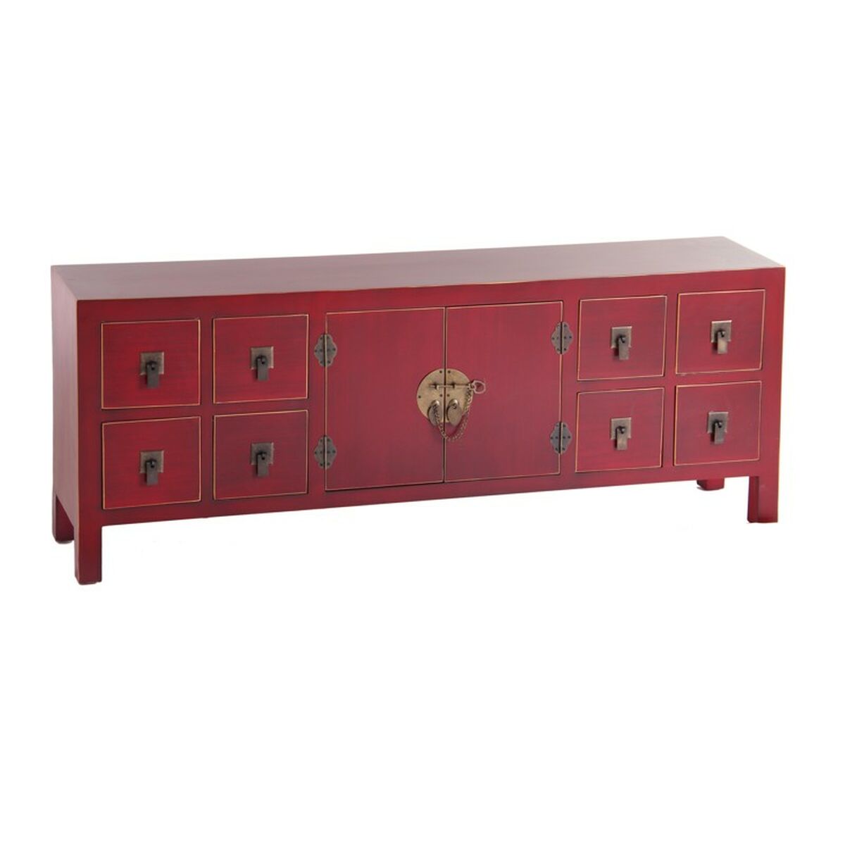 TV furniture ORIENTE 130 x 24 x 50,5 cm Red Wood