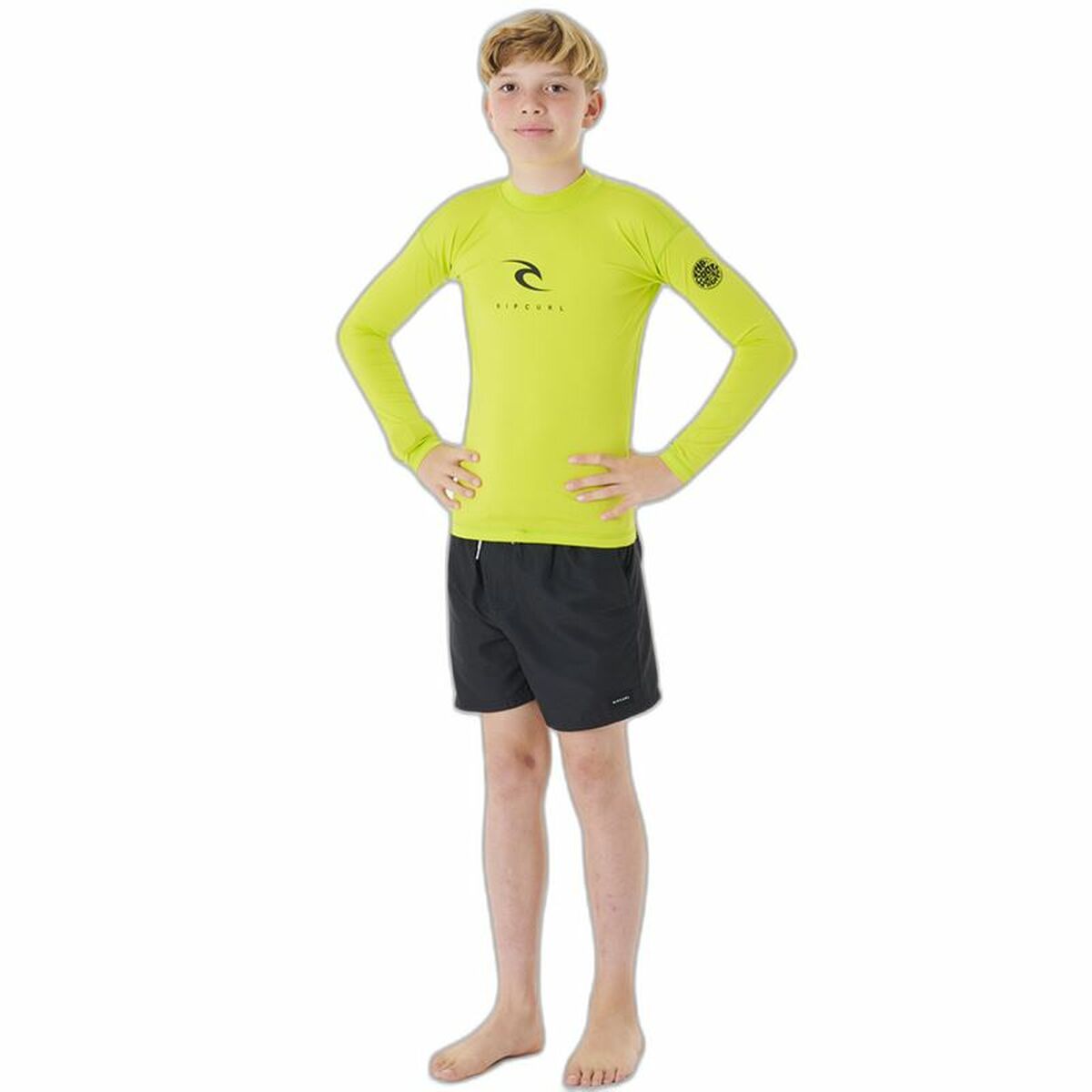 T-shirt Rip Curl Corps L/S Rash Vest  Yellow Surf Lycra