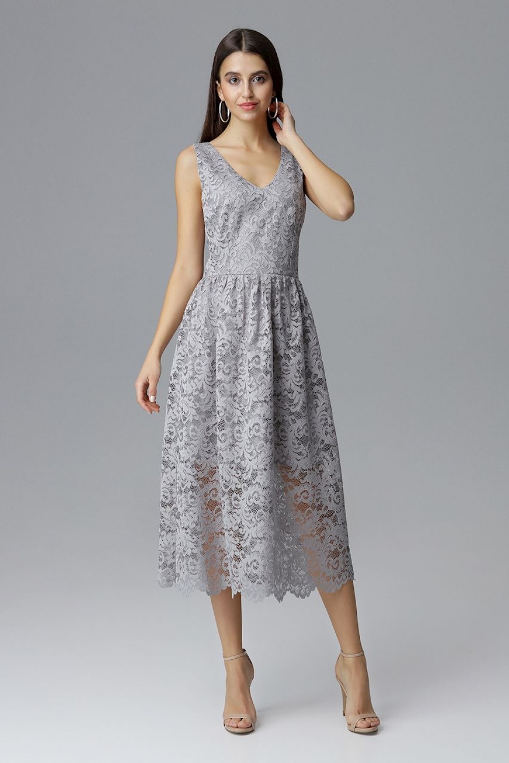 Abendkleid model 126206 Figl grau Damen