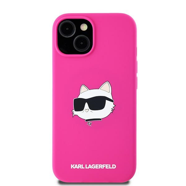 Karl Lagerfeld KLHMP15MSCHPPLF Apple iPhone 15 Plus / 14 Plus hardcase Silicone Choupette Head MagSafe fuschia