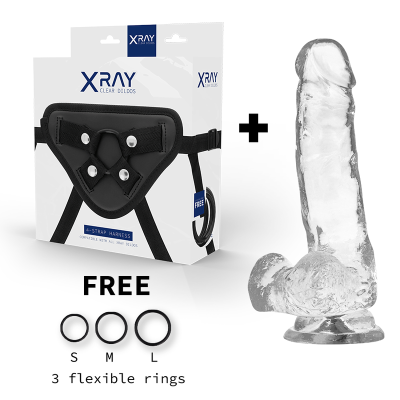 XRAY HARNESS + CLEAR COCK WITH BALLS 18.5CM X 3.8CM
