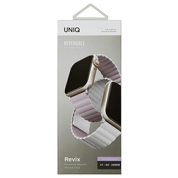 UNIQ Revix Band Apple Watch 4/5/6/7/8/SE/SE2 40/41mm Reversible Magnetic lilac-white