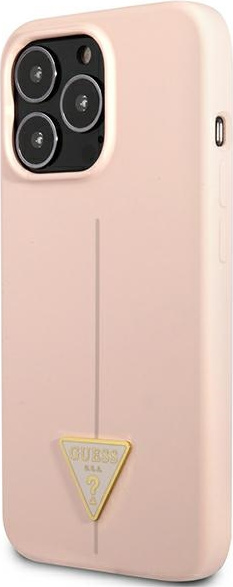 Guess GUHCP13XSLTGP Apple iPhone 13 Pro Max pink hardcase Silicone Triangle