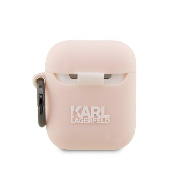 Karl Lagerfeld KLA2RUNIKP Apple AirPods 2/1 cover pink Silicone Karl Head 3D