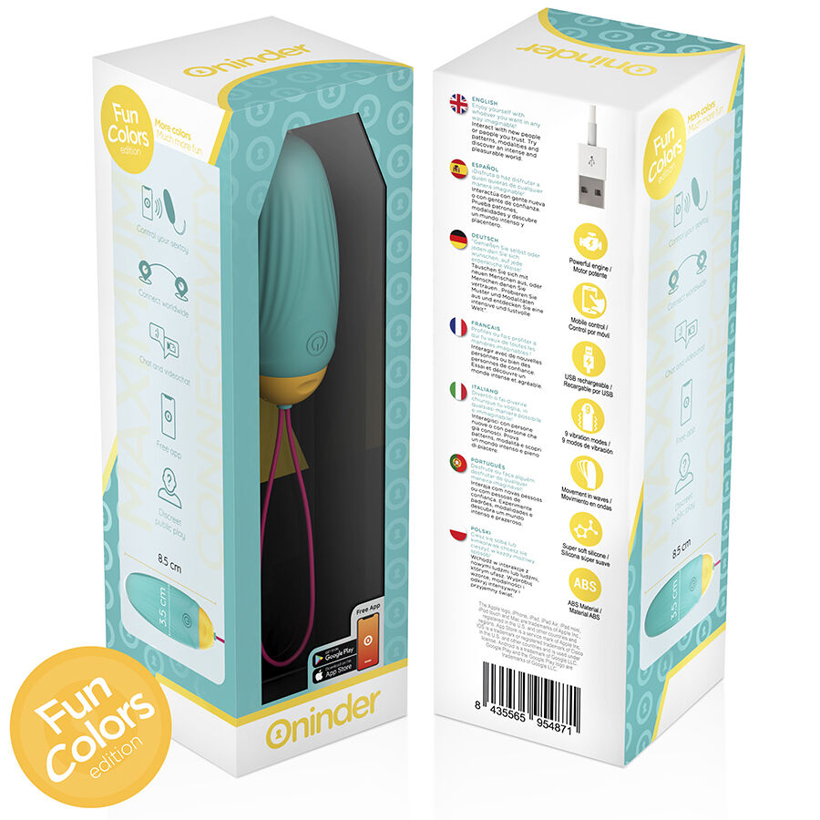 ONINDER CUTE - LOVE PLEASURE VIBRO-ROTATING SILICONE GEM EGG - FREE WORLDWIDE APP