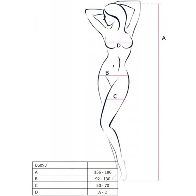 PASSION - BS098 RED BODYSTOCKING ONE SIZE