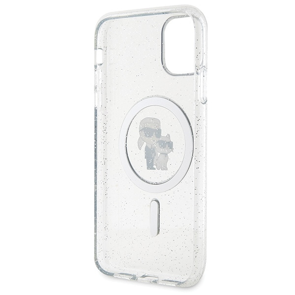 Karl Lagerfeld KLHMN61HGKCNOT Apple iPhone 11/XR hardcase Karl&Choupette Glitter MagSafe transparent