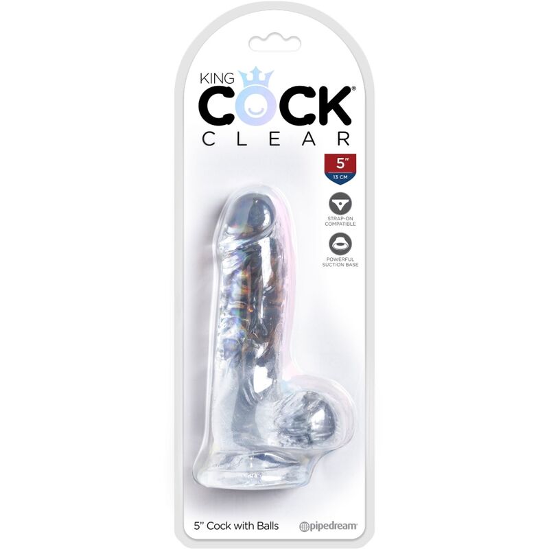 KING COCK CLEAR - REALISTIC PENIS WITH BALLS 10.1 CM TRANSPARENT