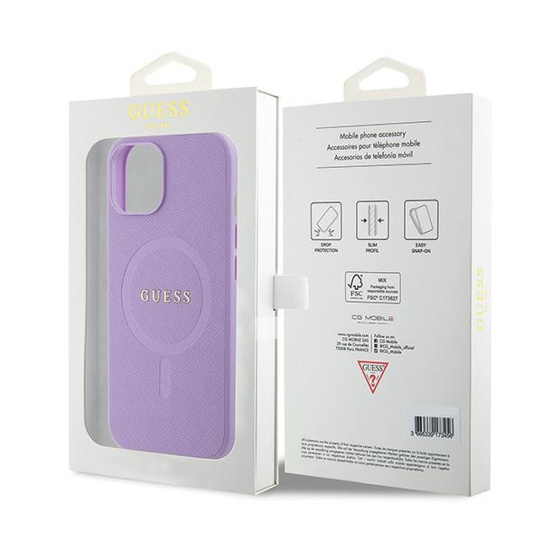 Guess GUHMP15MPSAHMCU Apple iPhone 15 Plus / 14 Plus hardcase Saffiano MagSafe purple