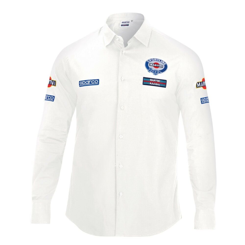 Koszula z długim rękawem Męska Sparco Martini Racing Rozmiar L Biały