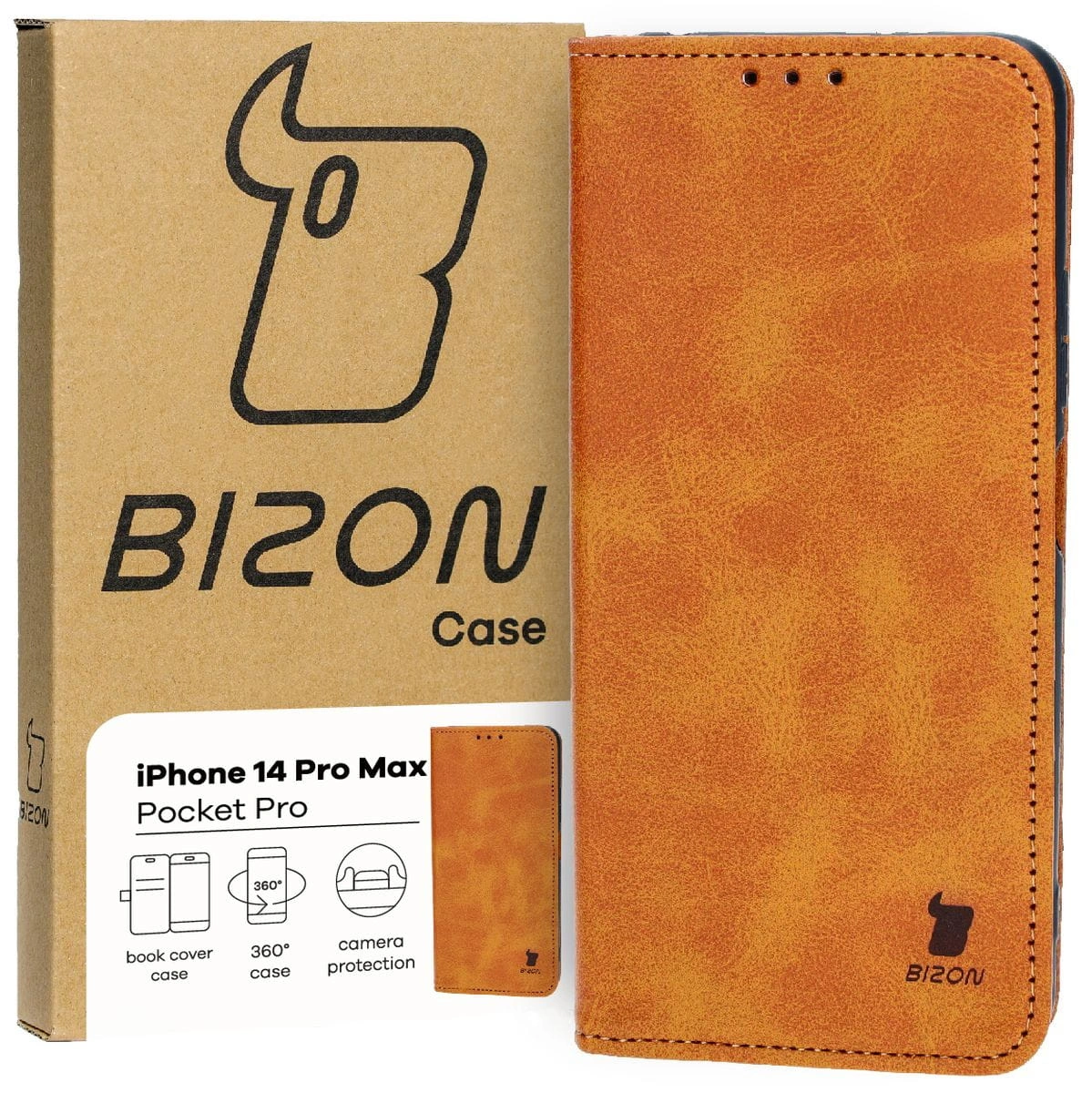 Bizon Case Pocket Pro Apple iPhone 14 Pro Max brown