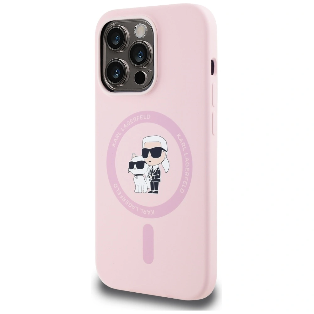 Karl Lagerfeld Silicone Karl&Choupette MagSafe Apple iPhone 14 Pro Max pink
