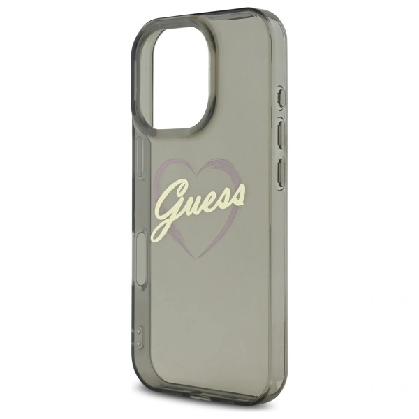 Guess GUHCP16XHCHGSPK Apple iPhone 16 Pro Max hardcase IML Heart black