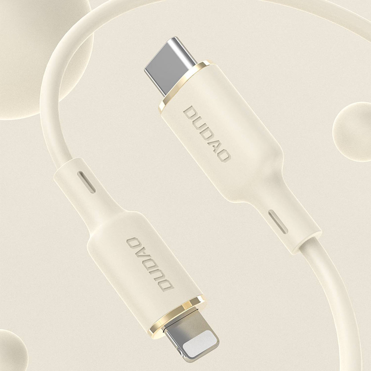 Dudao L7SF 2in1 cable USB-C / USB-C, Lightning 100W 1.2m beige