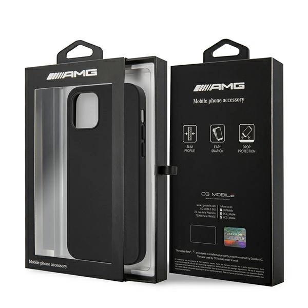 AMG AMHCP12LDOLBK Apple iPhone 12 Pro Max hardcase Leather Hot Stamped black