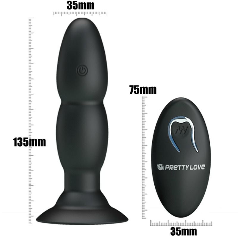 PRETTY LOVE PLUG WITH VIBRATOR AND ROTATION FUNCTIONS BY REMOTE CONTROL