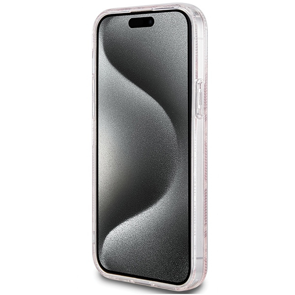 Guess GUHMP15SHGCUSTGP Apple iPhone 15 / 14 hardcase IML GCube MagSafe pink