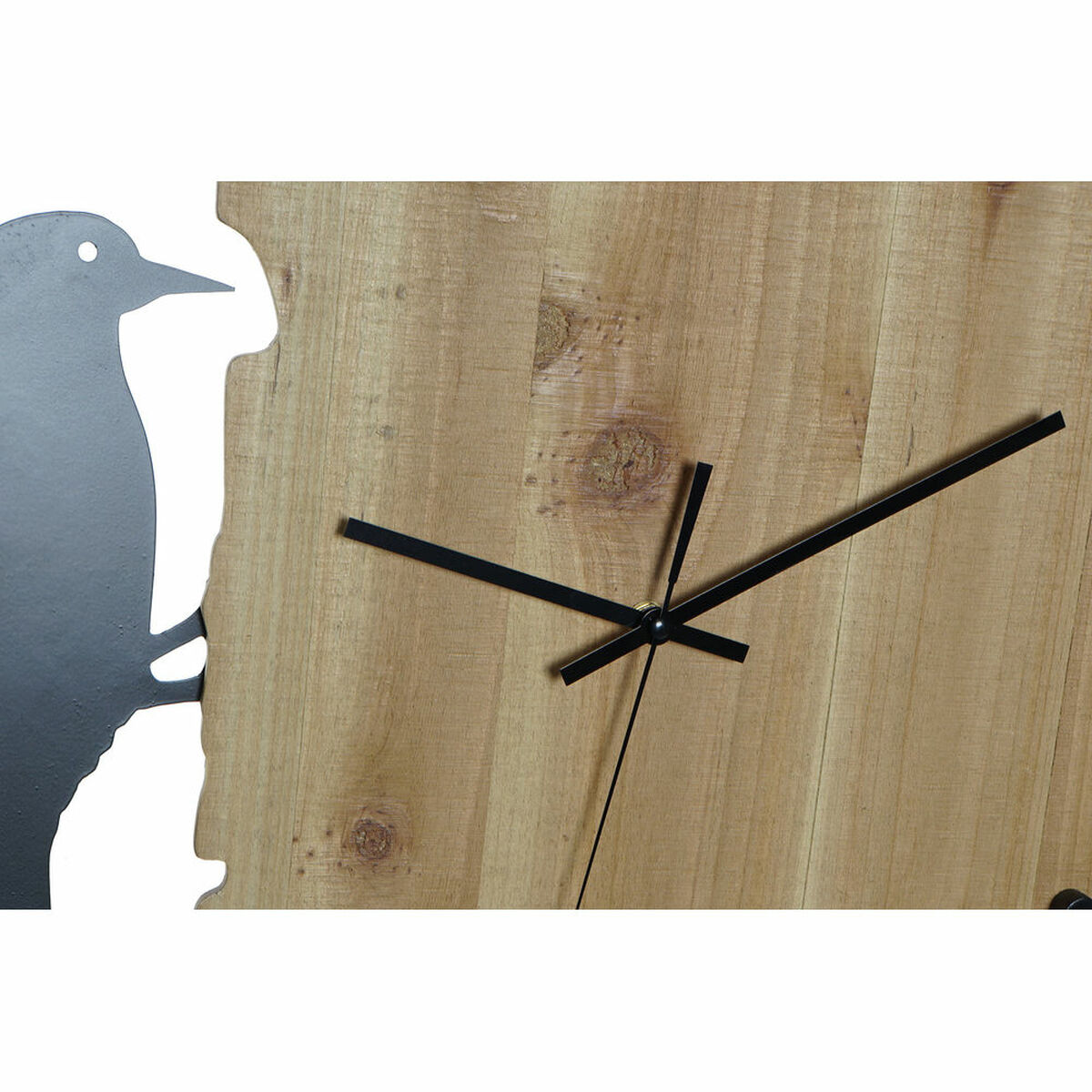Zegar Ścienny DKD Home Decor Czarny Brązowy Biały Żelazo Vták 50 x 4 x 50 cm Drewno MDF (2 Sztuk)