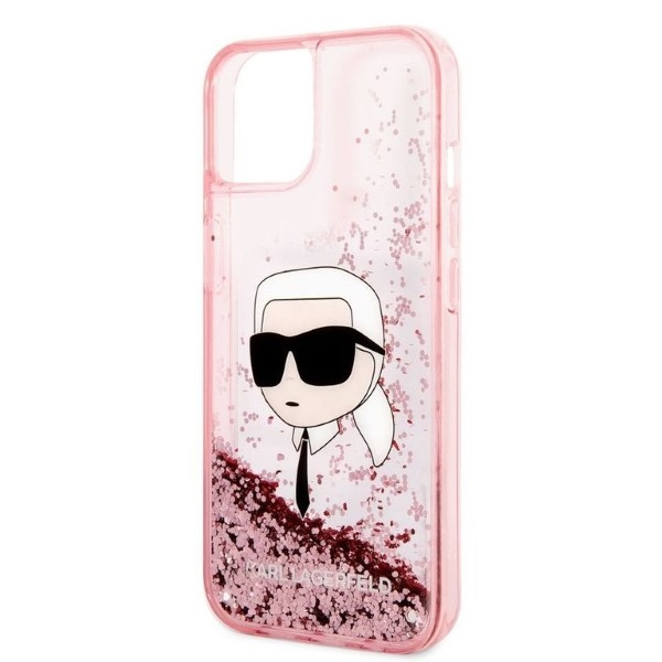 Karl Lagerfeld KLHCP14MLNKHCP Apple iPhone 14 Plus pink hardcase Glitter Karl Head