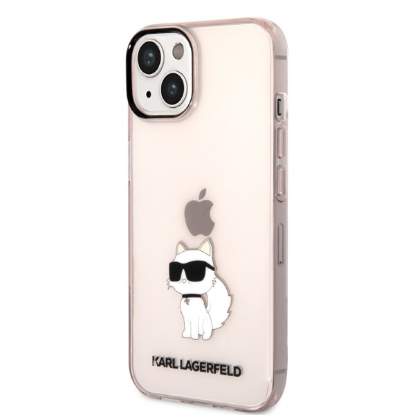 Karl Lagerfeld KLHCP14SHNCHTCP Apple iPhone 14 pink hardcase Ikonik Choupette