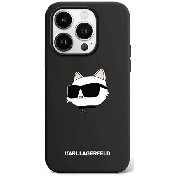 Karl Lagerfeld KLHMP15XSCHPPLK Apple iPhone 15 Pro Max hardcase Silicone Choupette Head MagSafe black