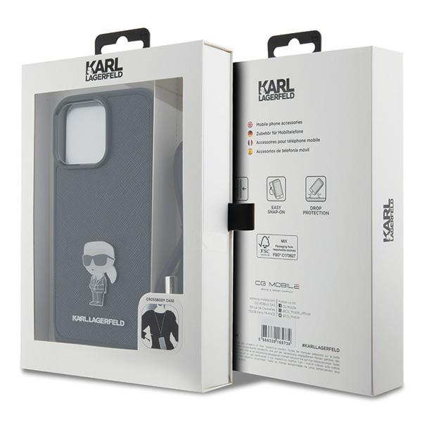 Karl Lagerfeld KLHCP15XSASKNPSK Apple iPhone 15 Pro Max hardcase Crossbody Saffiano Monogram black