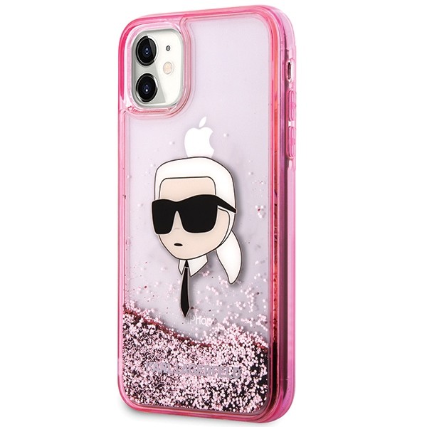 Karl Lagerfeld KLHCN61LNKHCP Apple iPhone 11/XR hardcase Glitter Karl Head pink