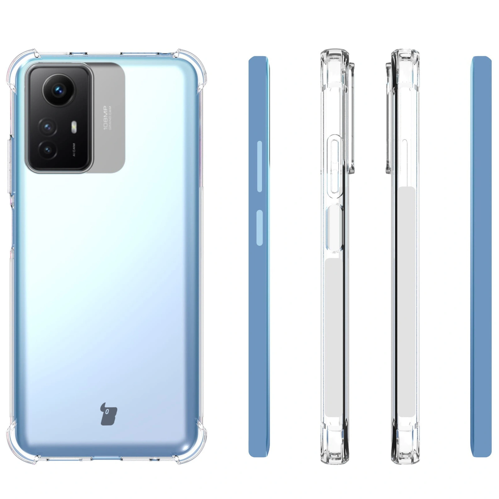 Bizon Case Clear Pack case + 2x screen glass + lens glass Xiaomi Redmi Note 12S clear
