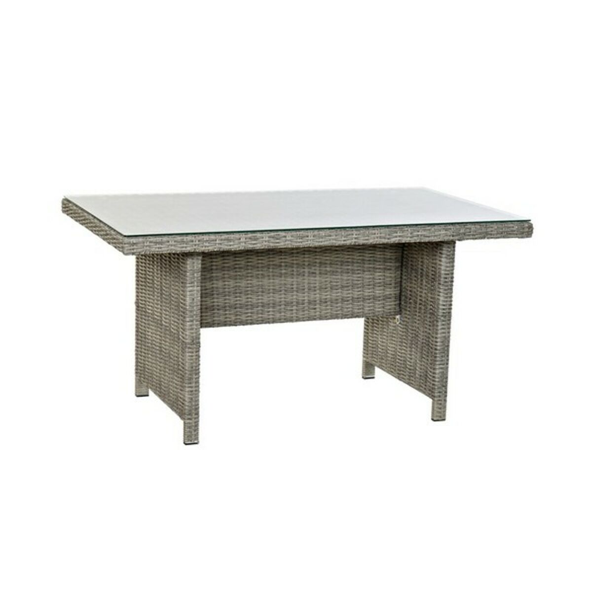 Zestaw Kanapowy ze Stołem DKD Home Decor MB-166669 Zewnętrzny Szkło Poliester rattan syntetyczny Stal (267 x 204 x 90 cm) (4 pcs