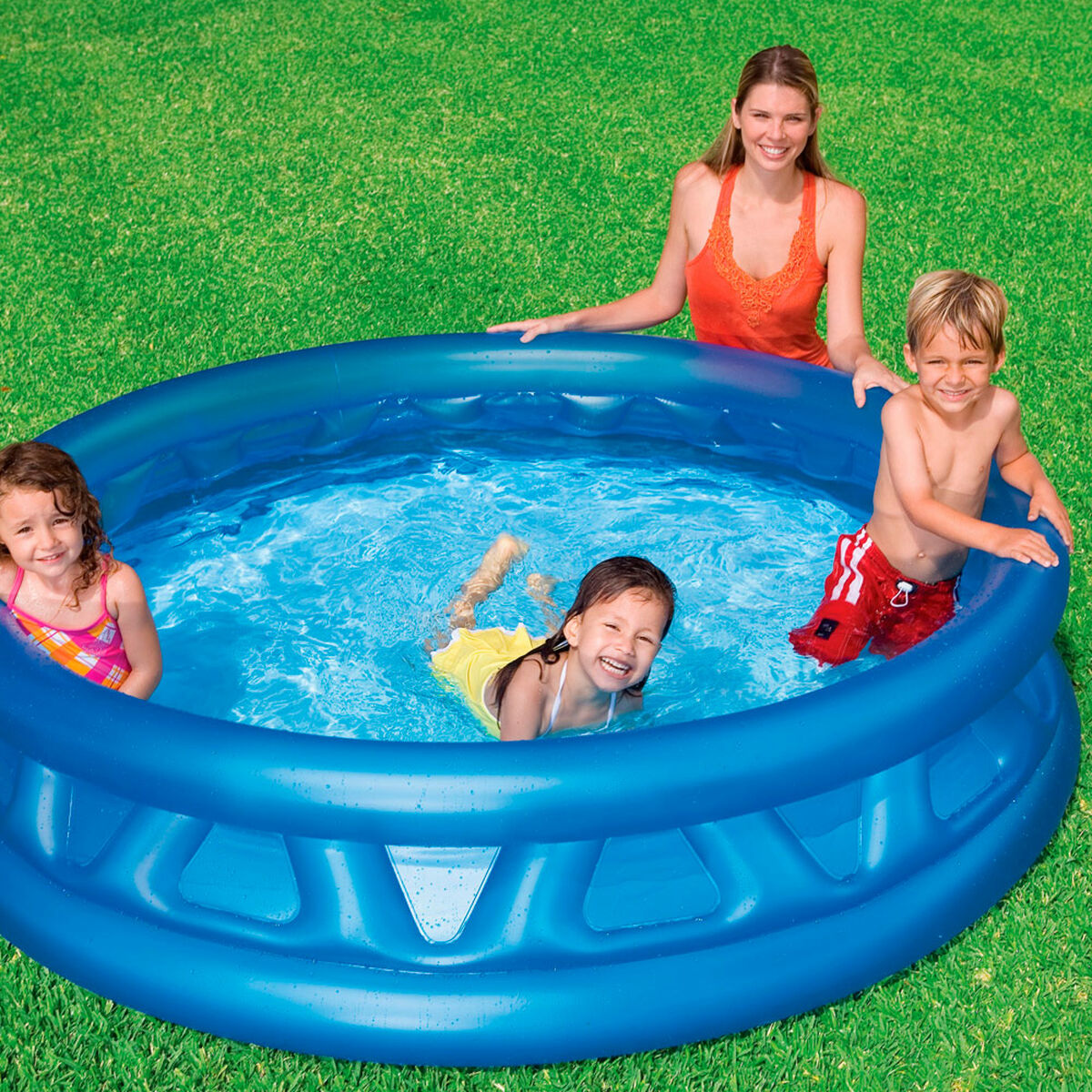 Inflatable Paddling Pool for Children Intex Circular Blue 188 x 46 x 188 cm 790 L (3 Units)