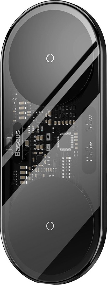 Baseus Digital LED Display dual wireless charger with digital display 20W black