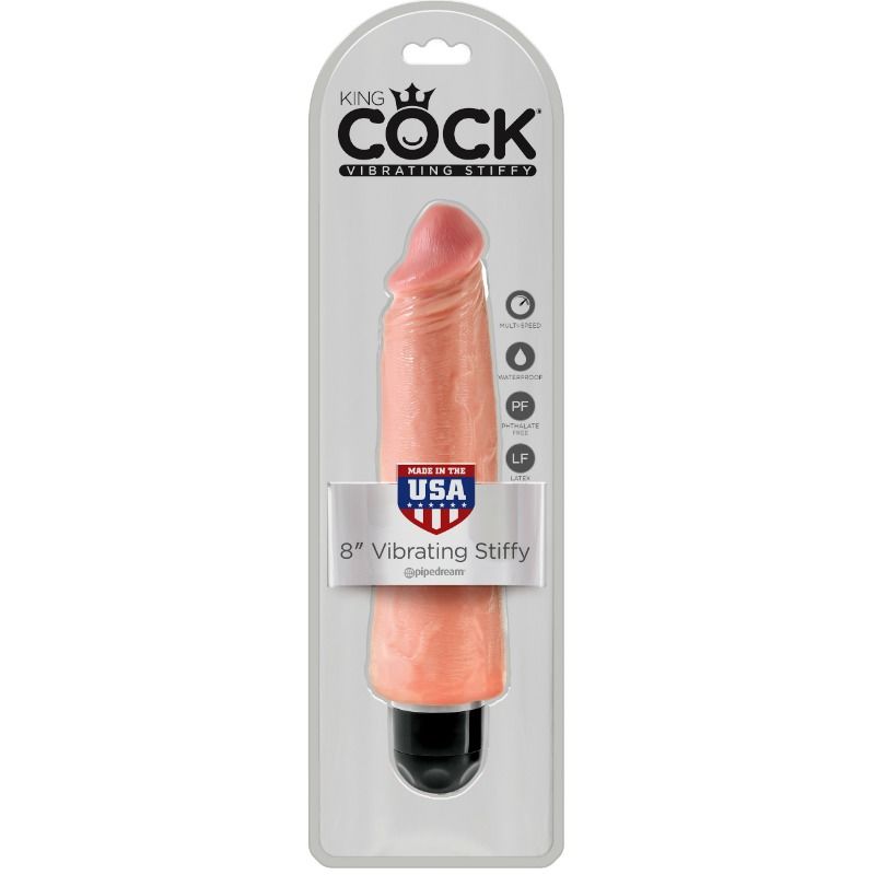KING COCK 20.3 CM VIBRATING STIFFY - FLESH