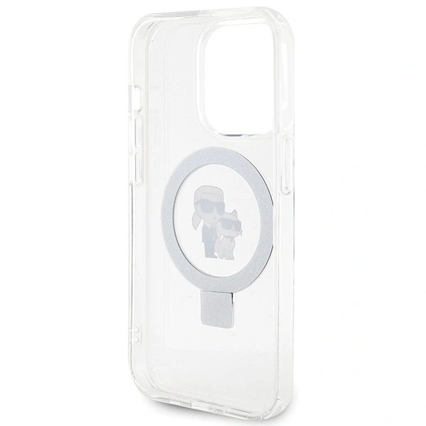 Karl Lagerfeld KLHMP15XHMRSKCH Apple iPhone 15 Pro Max hardcase Ring Stand Karl&Choupettte MagSafe white