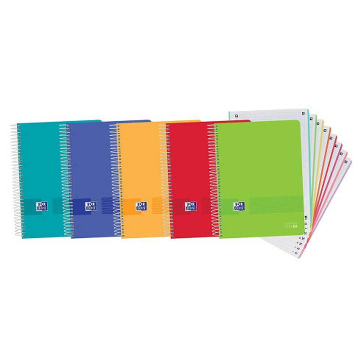 Set of exercise books Oxford Multicolour A4+ 160 Sheets (5 Units)