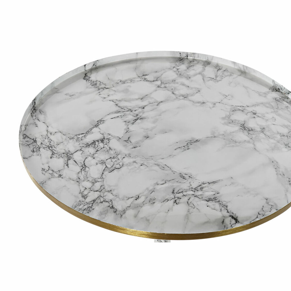 Side table DKD Home Decor Golden Aluminium White Marble (51 x 51 x 51 cm)