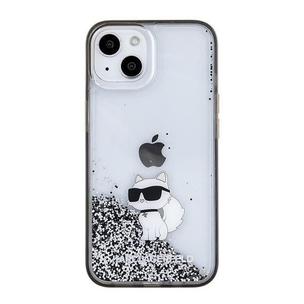 Karl Lagerfeld KLHCP15SLKCNSK Apple iPhone 15 hardcase Liquid Glitter Choupette transparent