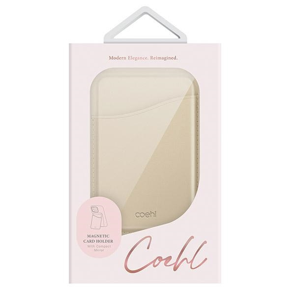 UNIQ Coehl Esme MagSafe magnetic wallet with mirror and stand cream